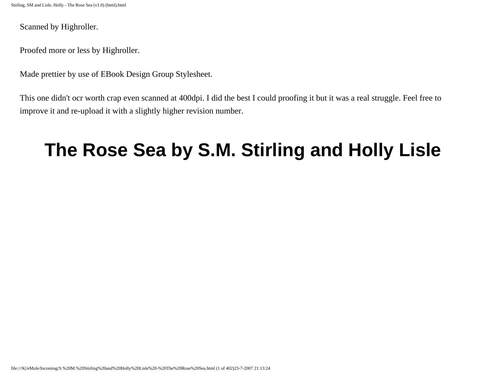 Stirling, SM and Lisle, Holly - The Rose Sea (v1.0) (html).html by Unknown