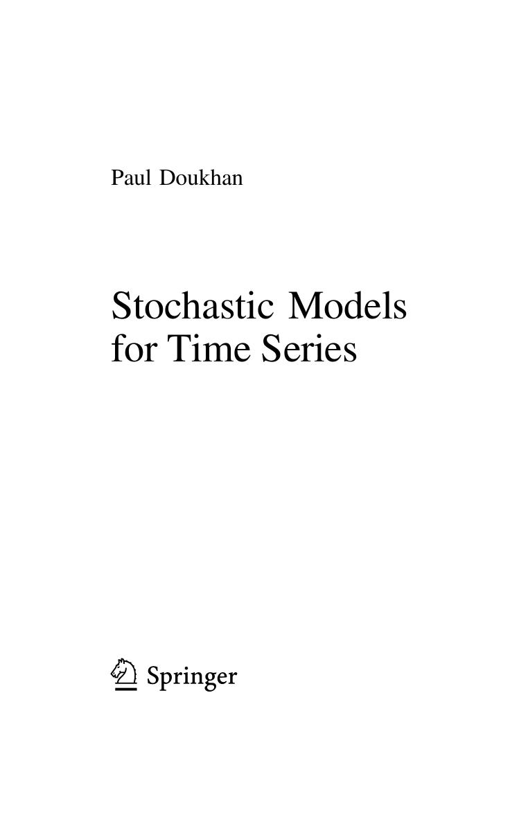 Stochastic Models for Time Series by Paul Doukhan