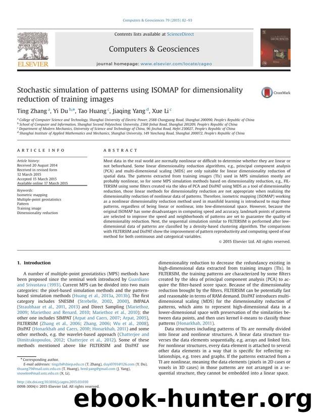 Stochastic simulation of patterns using ISOMAP for dimensionality reduction of training images by Ting Zhang & Yi Du & Tao Huang & Jiaqing Yang & Xue Li