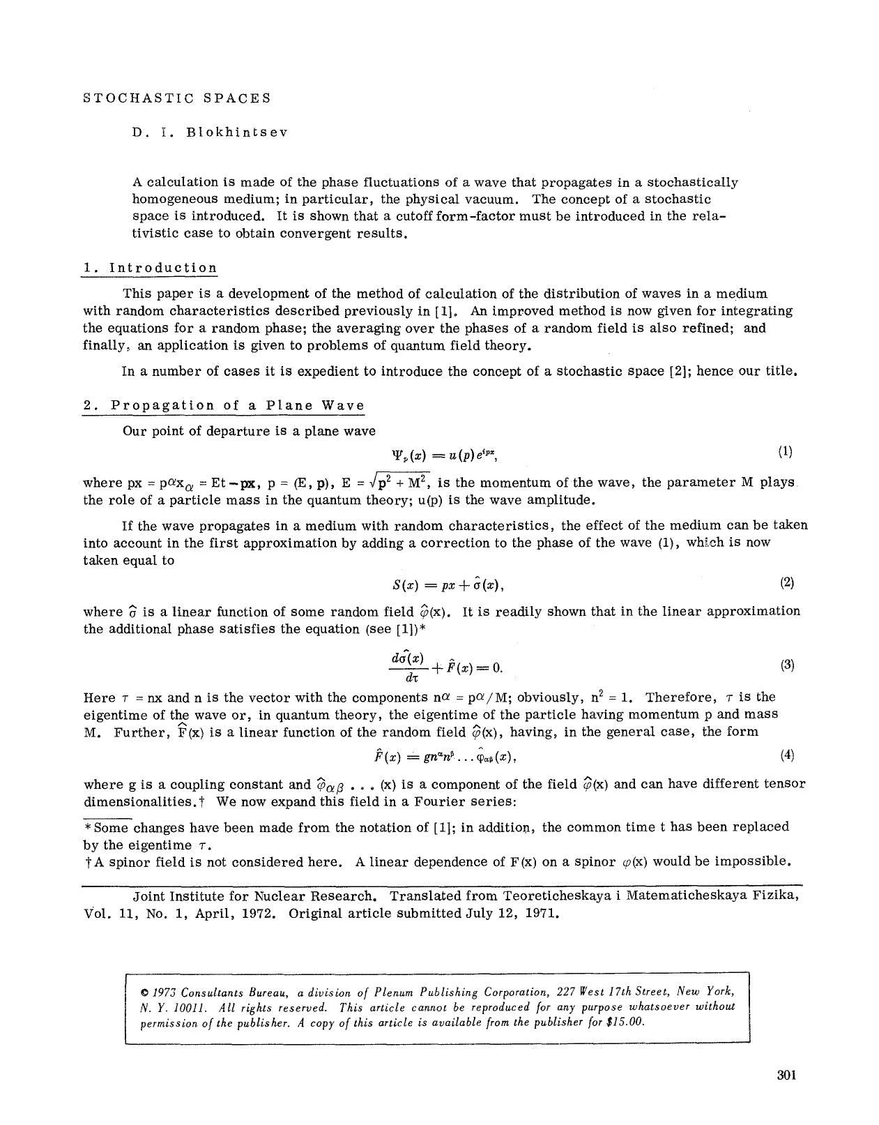 Stochastic spaces by Unknown
