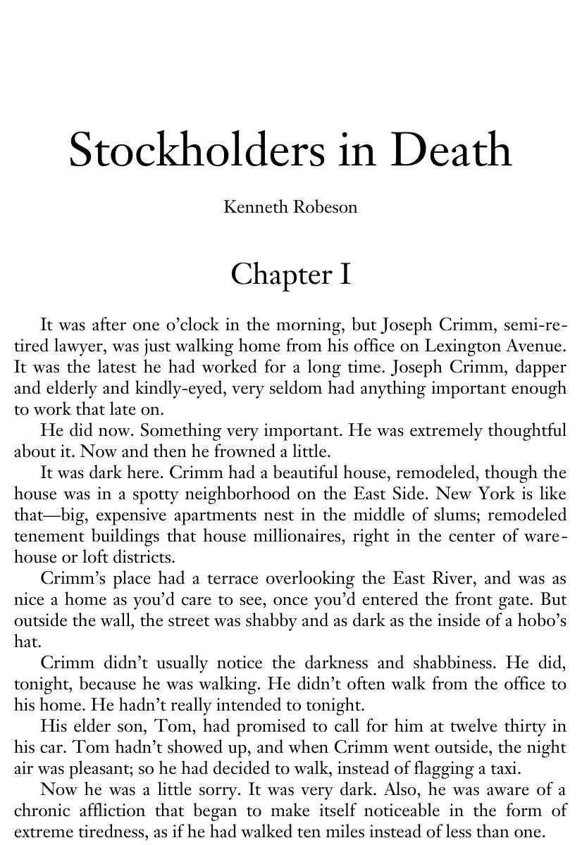 Stockholders in Death by Kenneth Robeson