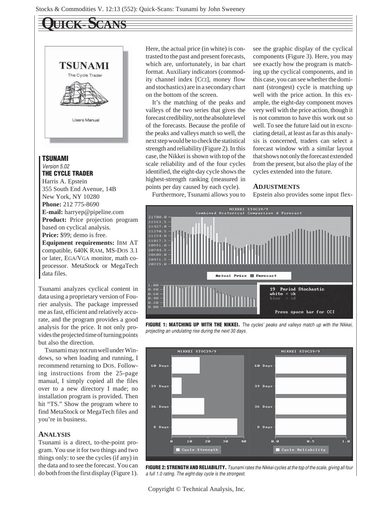 Stocks & Commodities V. 12:13 (552): Quick-Scans: Tsunami by John Sweeney by John Sweeney