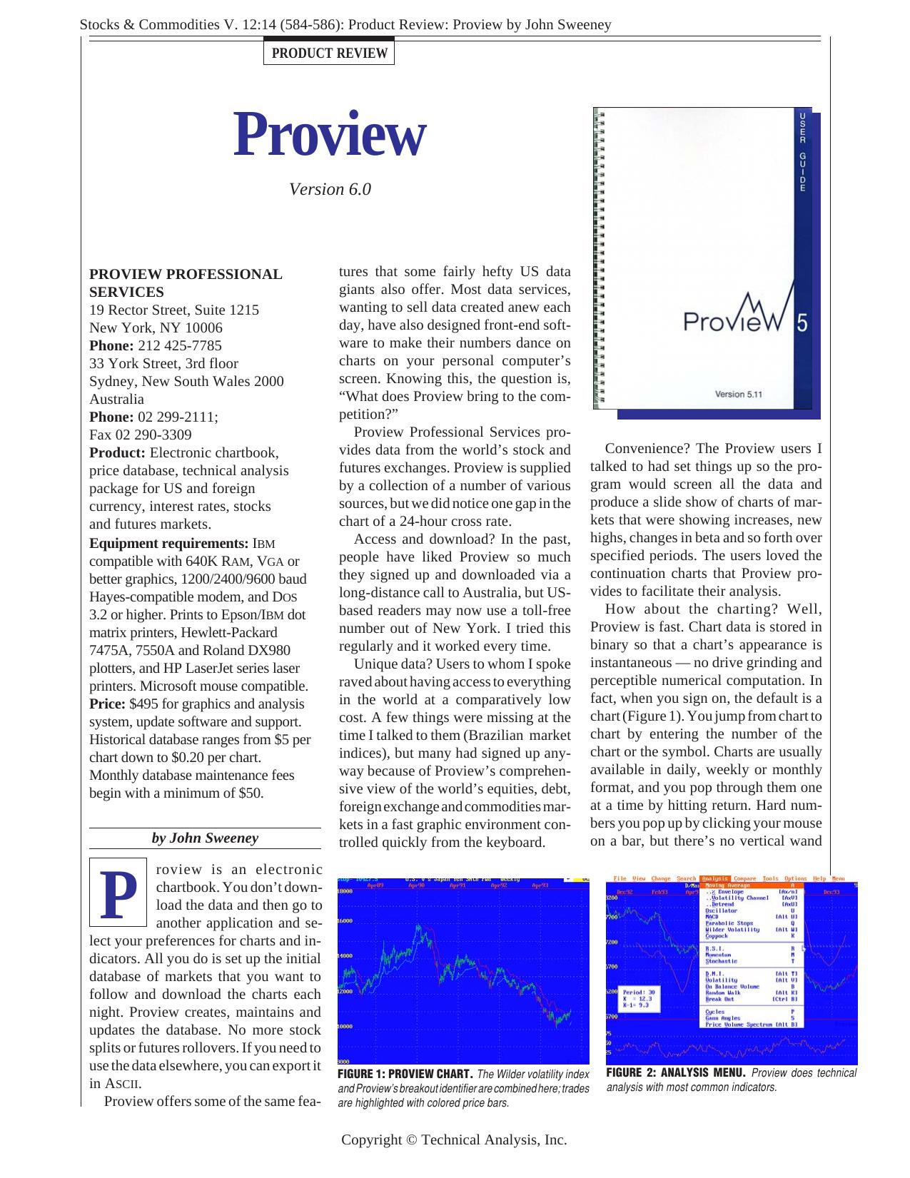 Stocks & Commodities V. 12:14 (584-586): Product Review: Proview by John Sweeney by John Sweeney