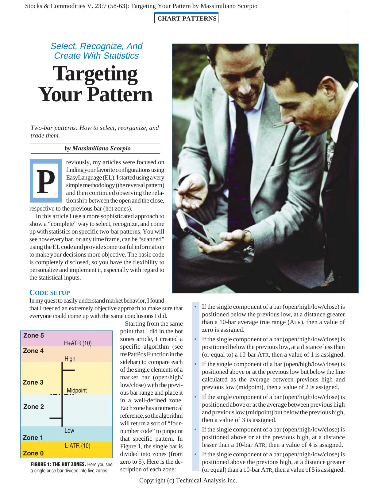 Stocks & Commodities V. 23:7 (58-63): Targeting Your Pattern by Massimiliano Scorpio by Massimiliano Scorpio