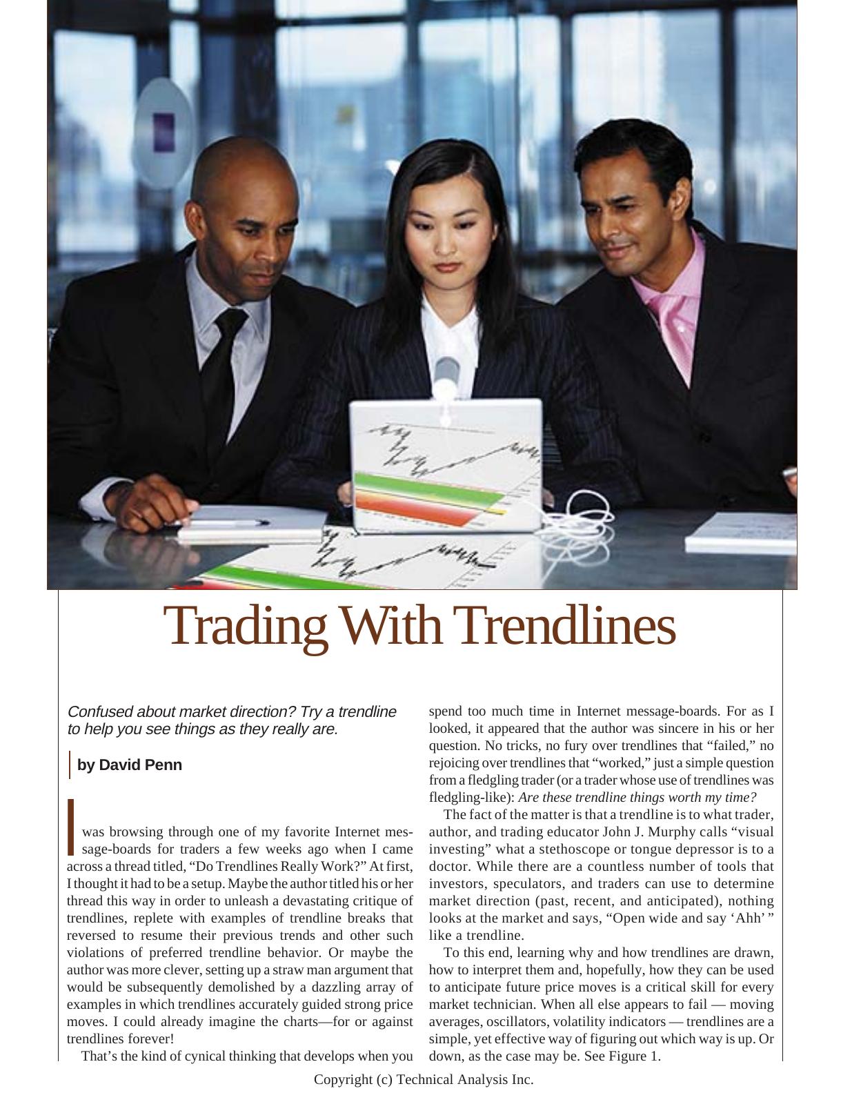 Stocks & Commodities V. 24:1 (34-42): Working Money: Trading With Trendlines by David Penn by David Penn