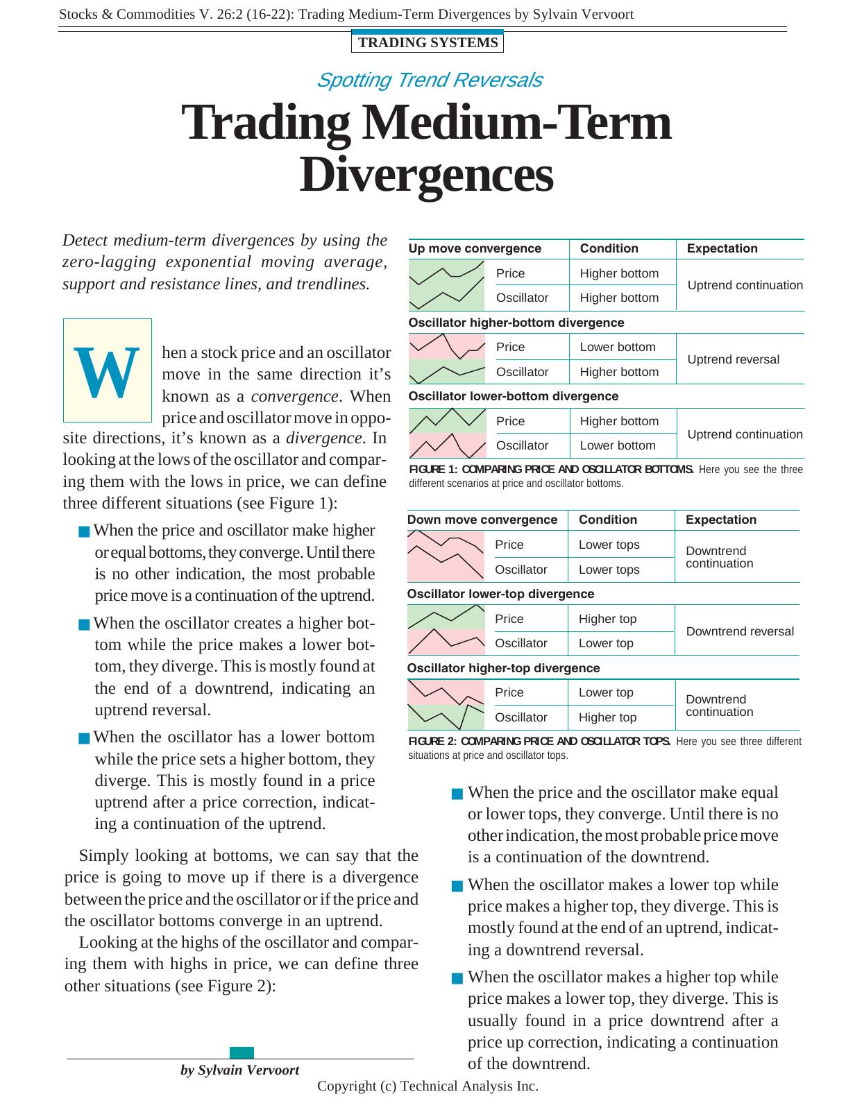 Stocks & Commodities V. 26:2 (16-22): Trading Medium-Term Divergences by Sylvain Vervoort by Sylvain Vervoort