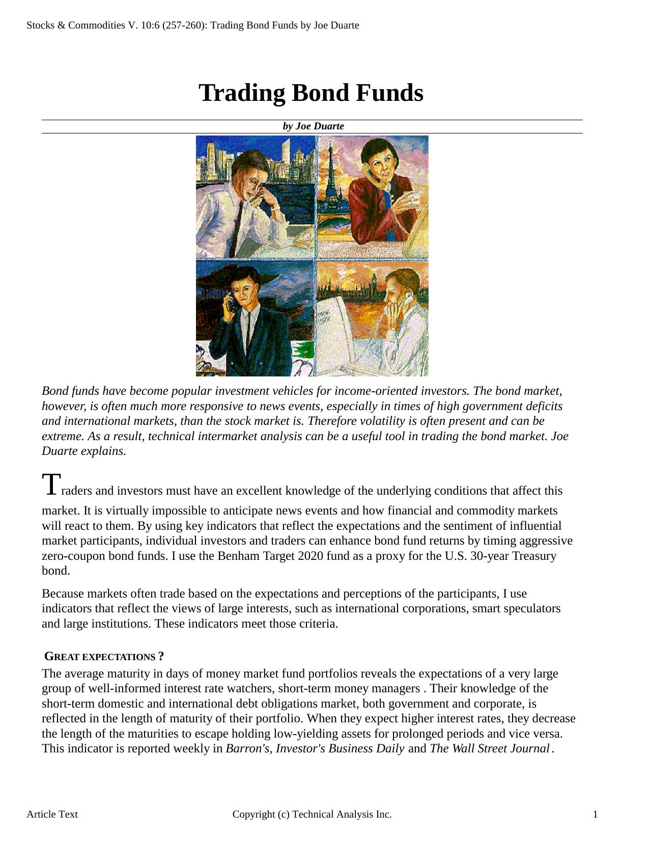 Stocks & Commodities V.10:6 (257-260): Trading Bond Funds by Joe Duarte by Joe Duarte