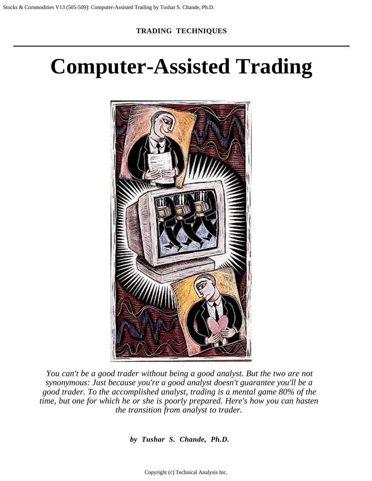 Stocks & Commodities V.13 (505-509): Computer-Assisted Trading by Tushar S. Chande, Ph.D. by Tushar S. Chande