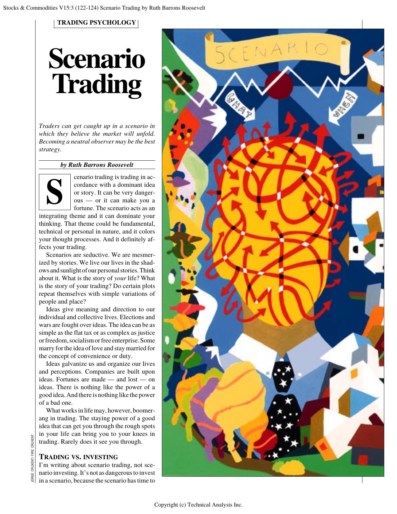 Stocks & Commodities V.15:3 (122-124) Scenario Trading by Ruth Barrons Roosevelt by Ruth Barrons Roosevelt