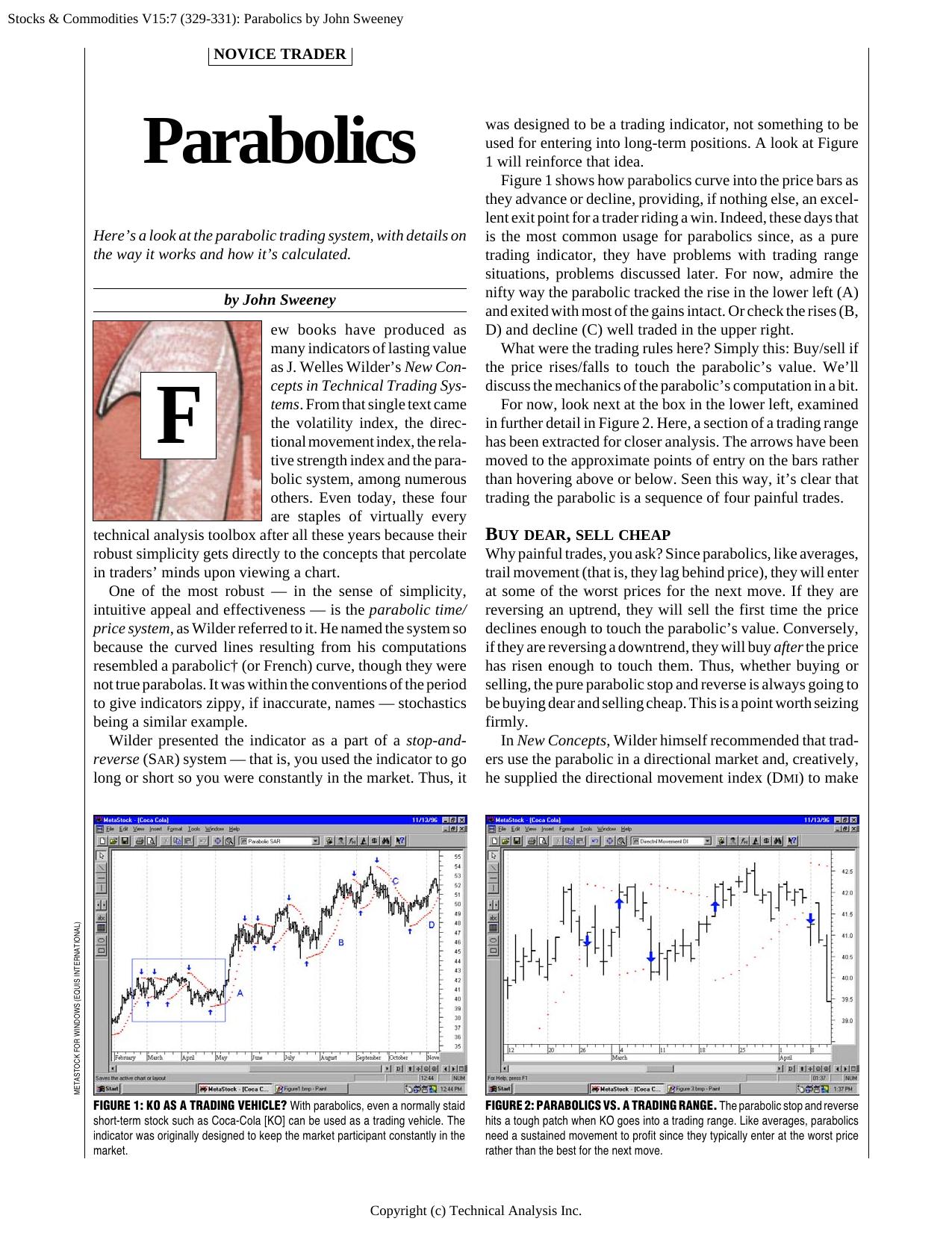 Stocks & Commodities V.15:7 (329-331): Parabolics by John Sweeney by John Sweeney