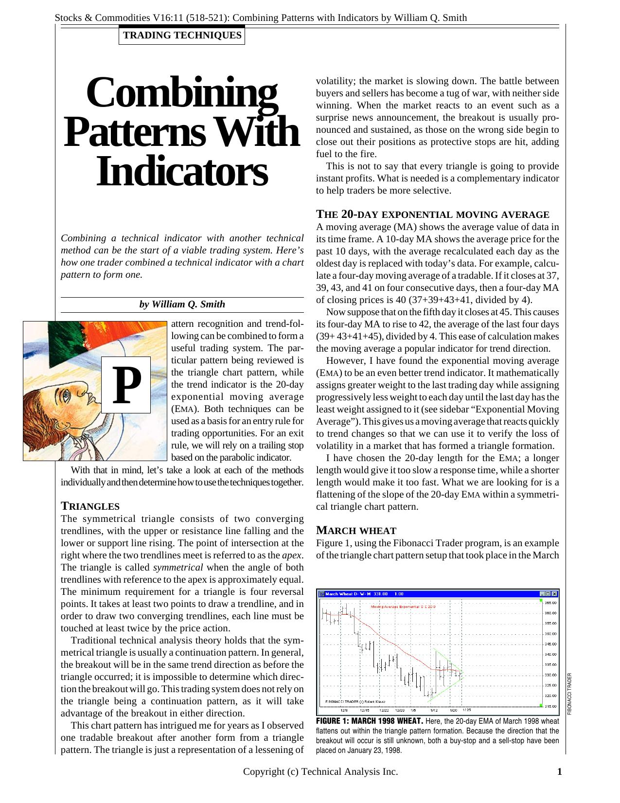 Stocks & Commodities V.16:11 (518-521): Combining Patterns with Indicators by William Q. Smith by William Q. Smith