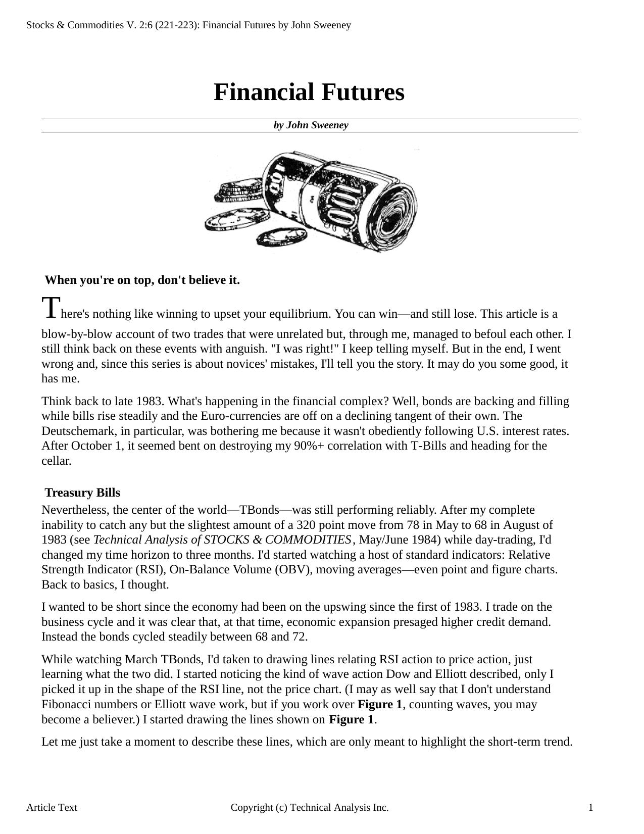 Stocks & Commodities V.2:6 (221-223): Financial Futures by John Sweeney by John Sweeney
