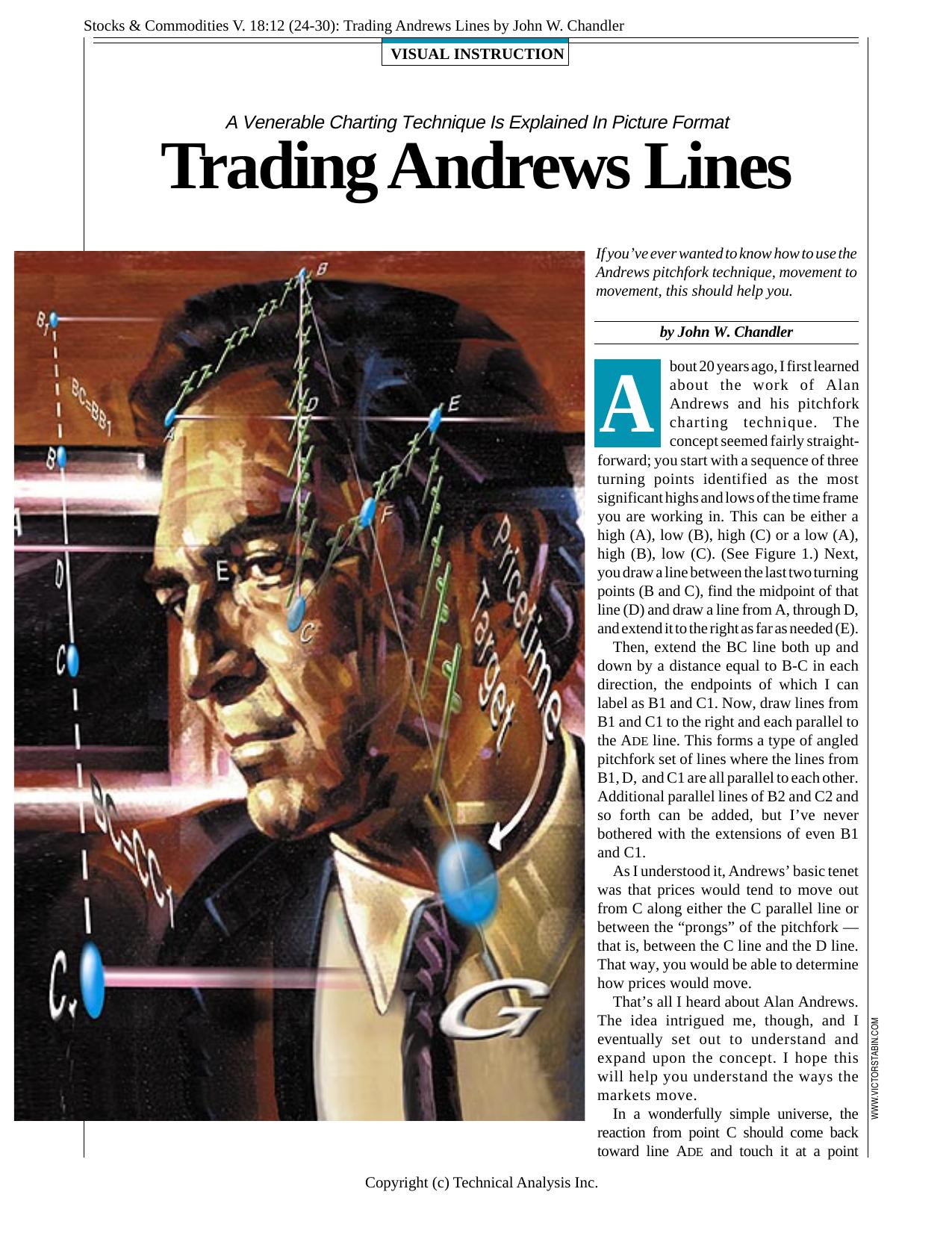 Stocks &Commodities V.18:12 (24-30):Trading Andrews Lines by John W.Chandler by John W.Chandler
