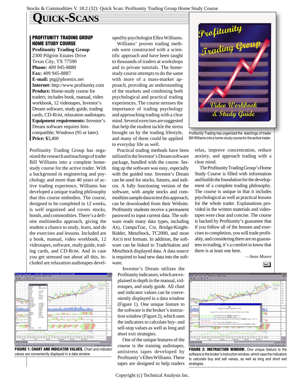 Stocks &Commodities V.18:2 (32):Quick Scan:Profitunity Trading Group Home Study Course by Sean Moore
