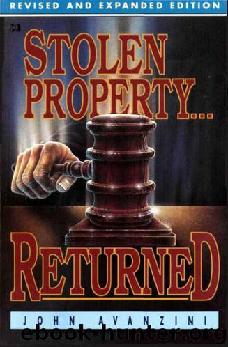 Stolen Property Returned by John Avanzini
