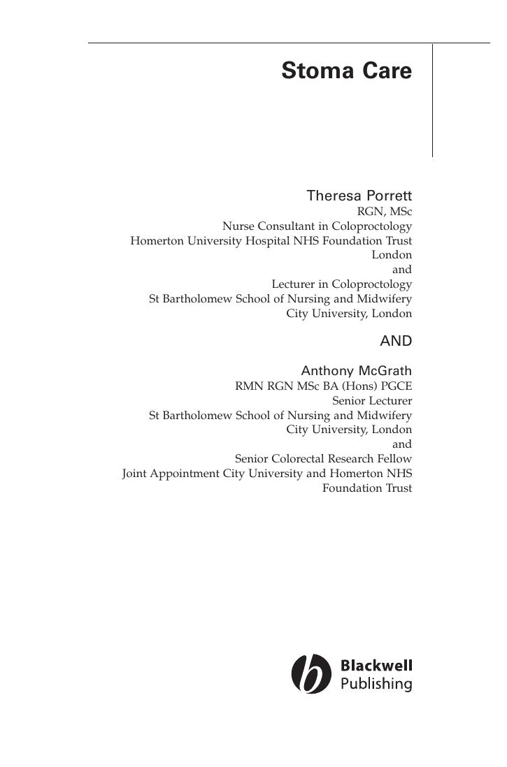 Stoma Care (Essential Clinical Skills for Nurses) by Theresa Porrett Anthony McGrath