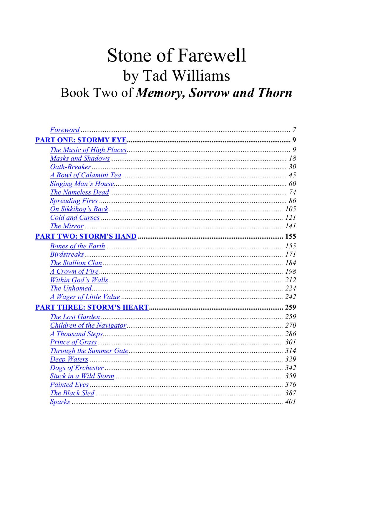 Stone of Farewell by Tad Williams