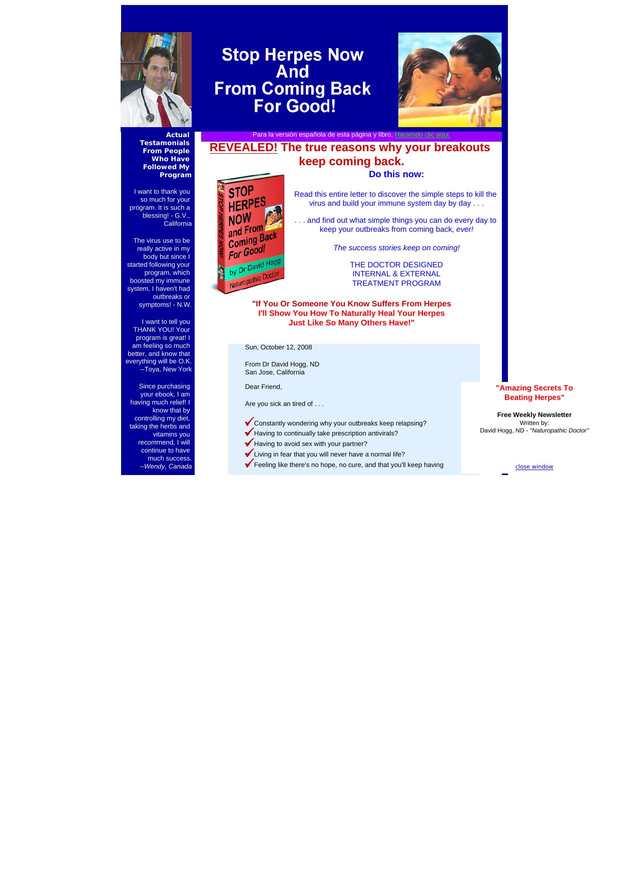 Stop Herpes Now, And From Coming Back. by Best of Kuszter's Collection