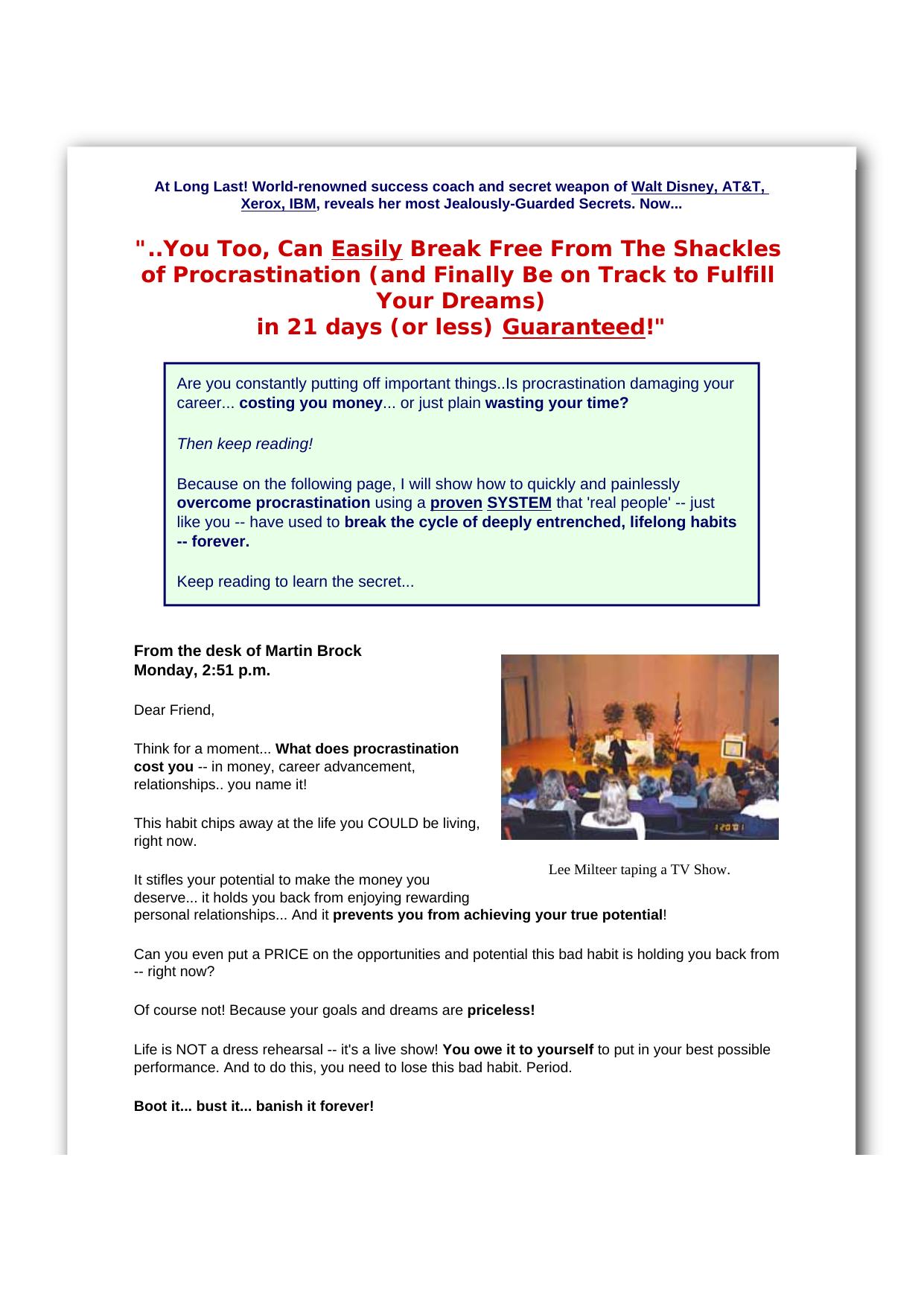 Stop Procrastinating Today! by Best of Kuszter's Collection