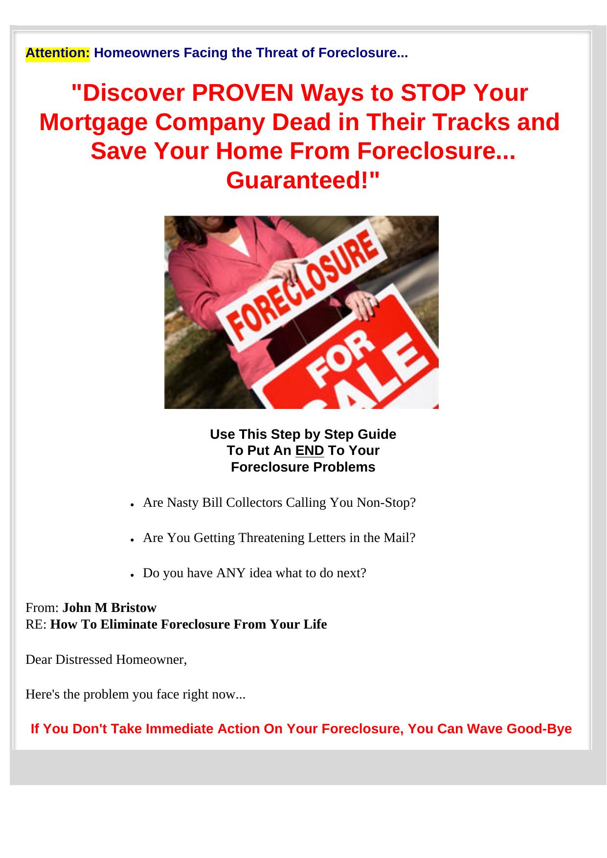 Stop Your Foreclosure! An Action Guide To Saving Your Home. by Best of Kuszter's Collection