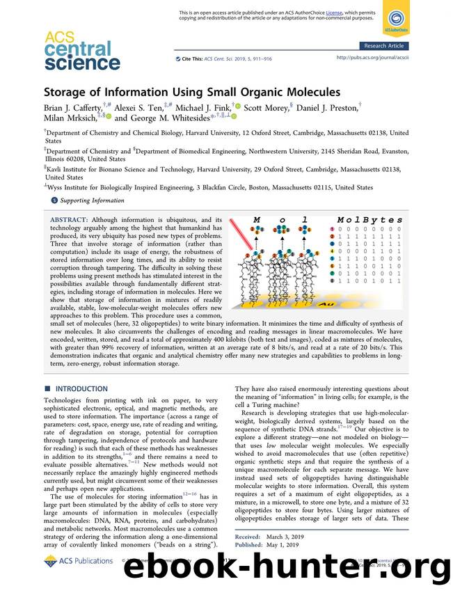 Storage of Information Using Small Organic Molecules by unknow