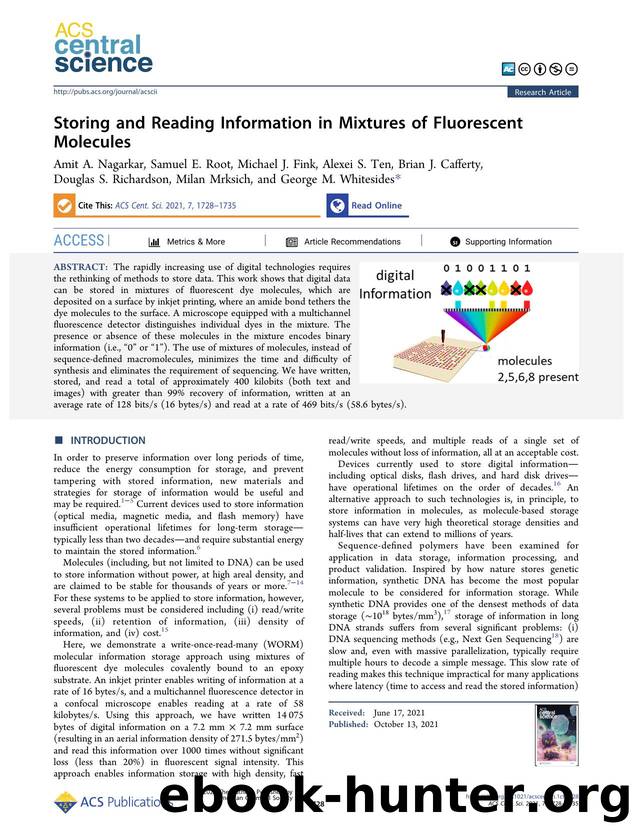Storing and Reading Information in Mixtures of Fluorescent Molecules by unknow