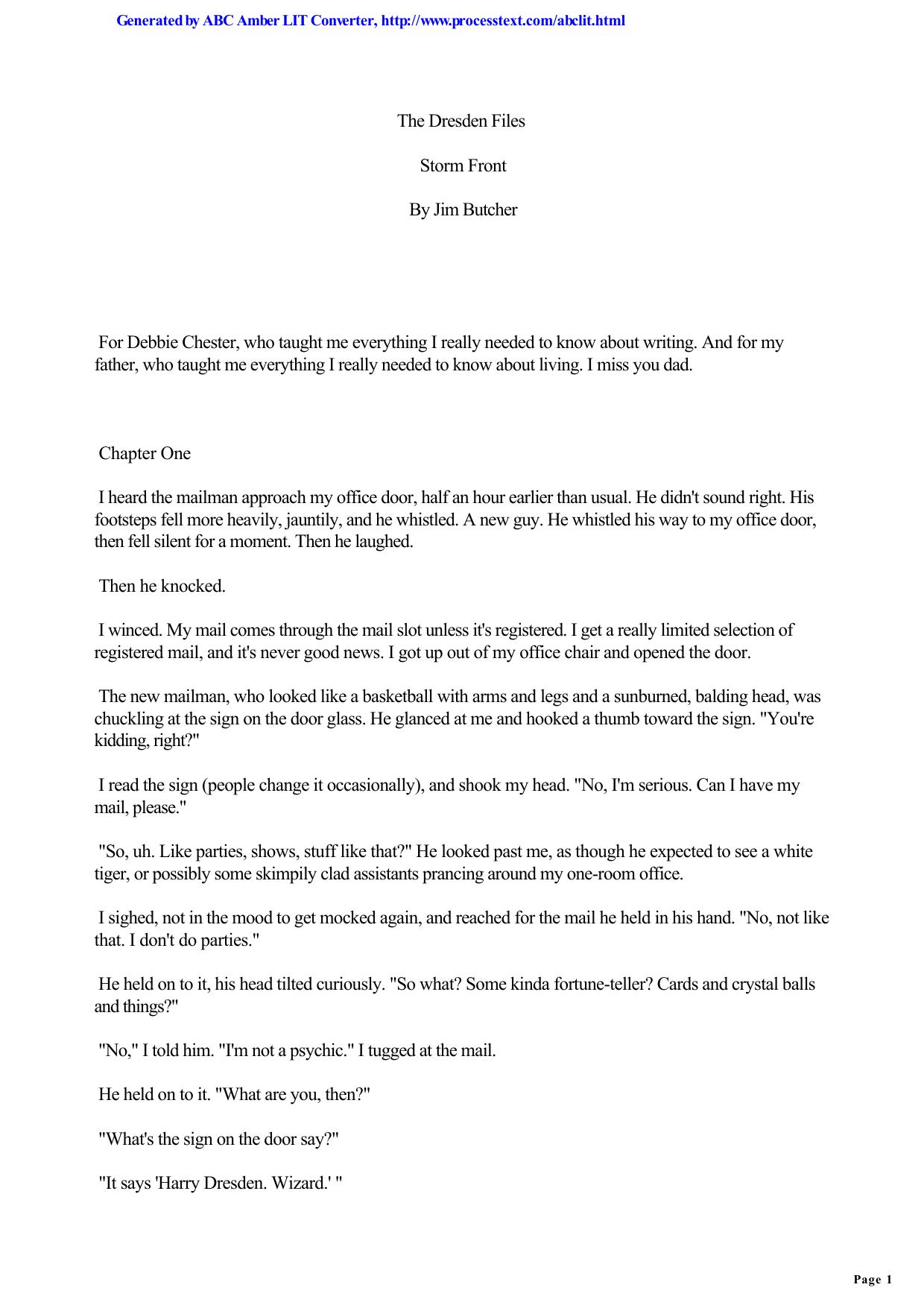 Storm Front (The Dresden Files, #1) by Unknown