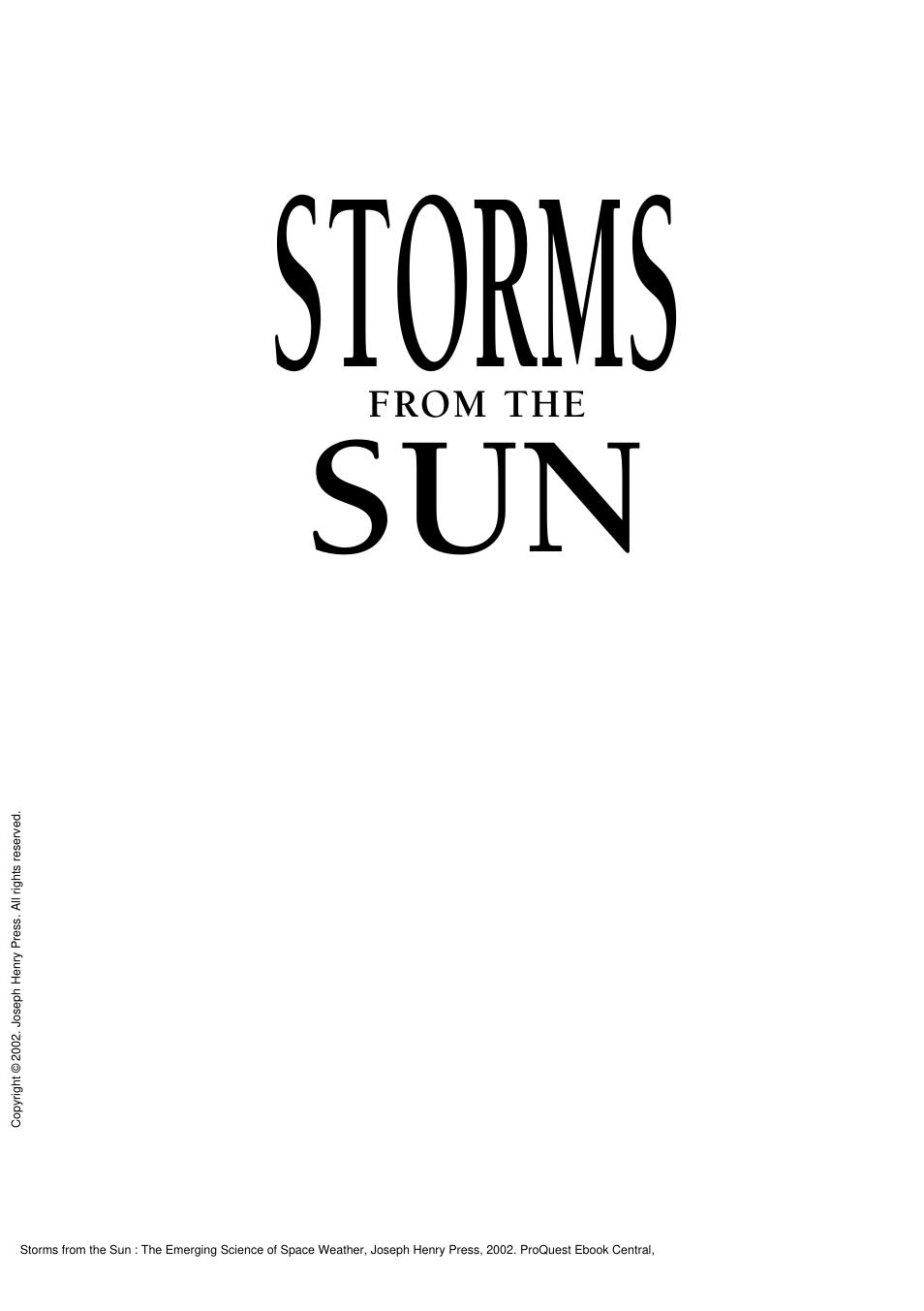 Storms from the Sun: The Emerging Science of Space Weather by Michael J. Carlowicz