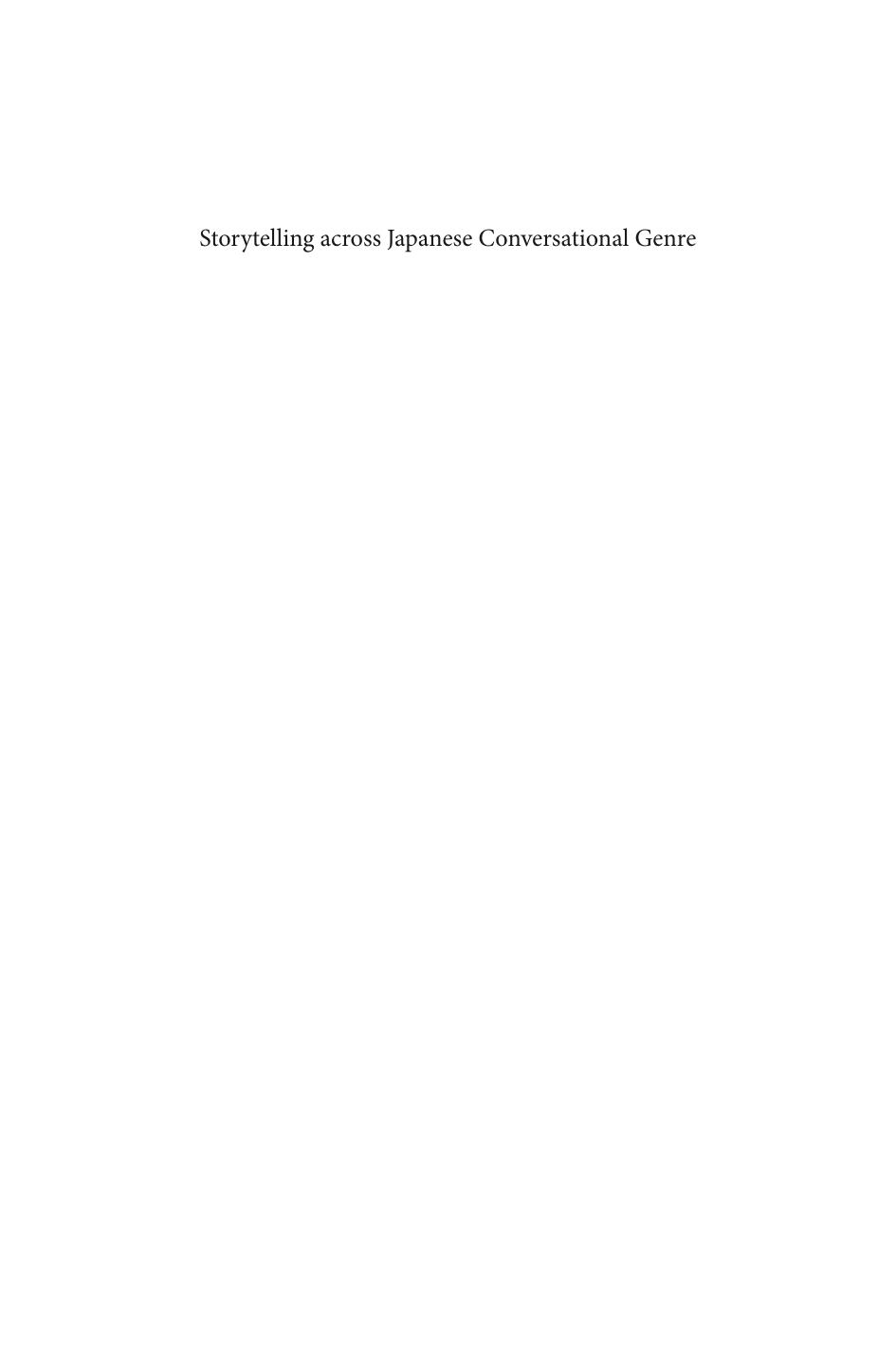 Storytelling across Japanese conversational genre by Polly Ellen Szatrowski