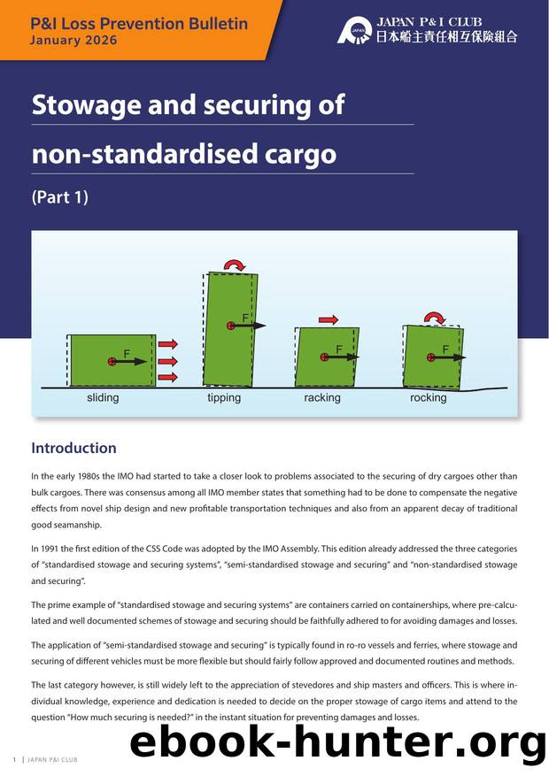 Stowage and Securing of non-standardised cargo part 1 by Unknown