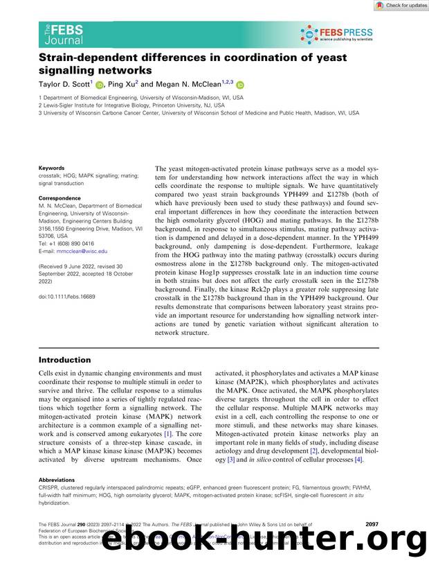 Strainâdependent differences in coordination of yeast signalling networks by Unknown