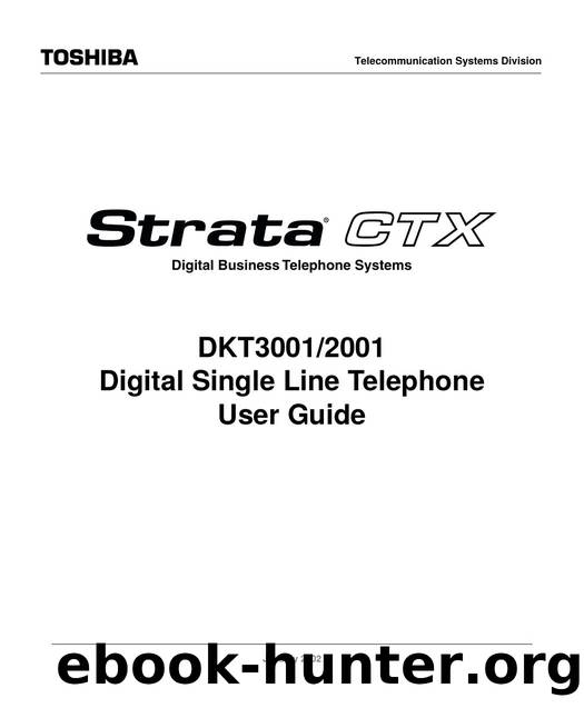 Strata CTX DKT30012001-SLT User Guide by Toshiba TSD
