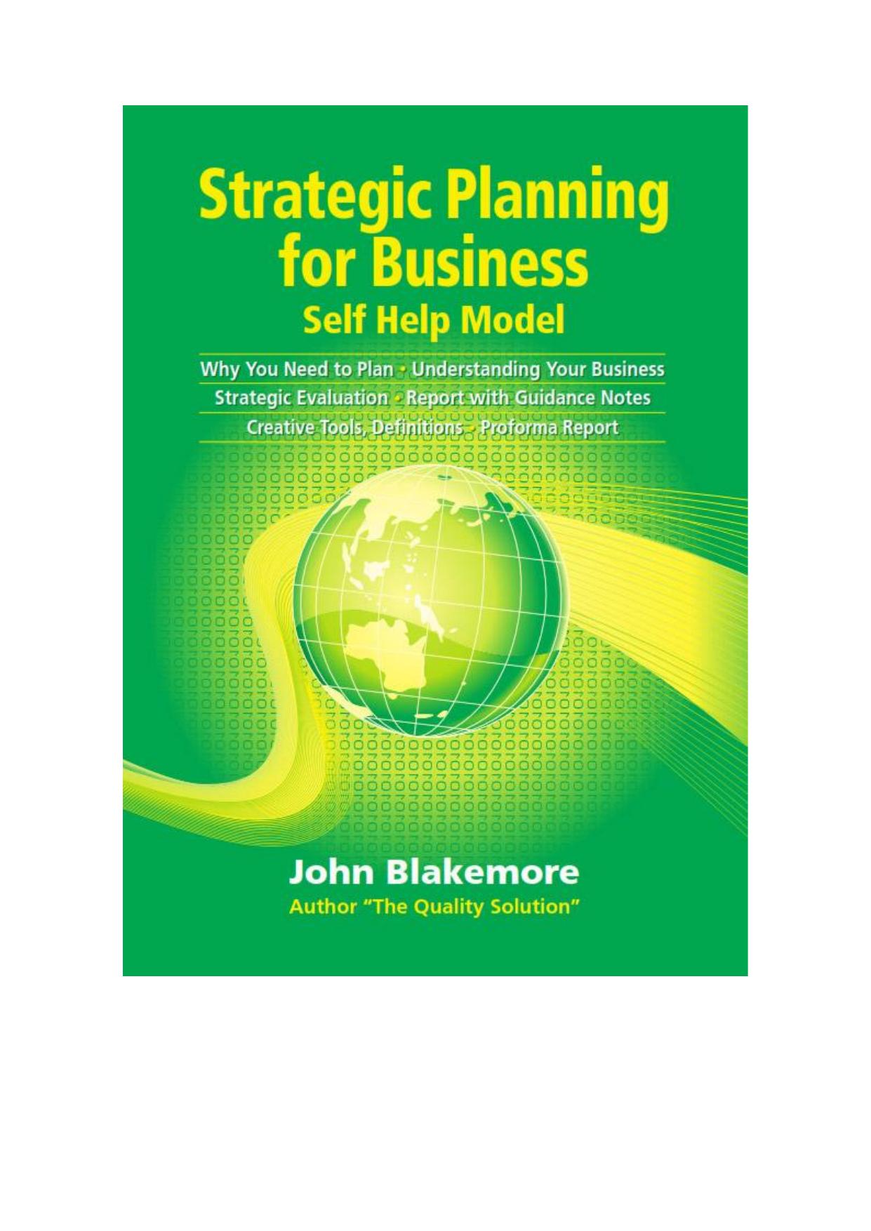 Strategic Planning for Business by Blakemore J