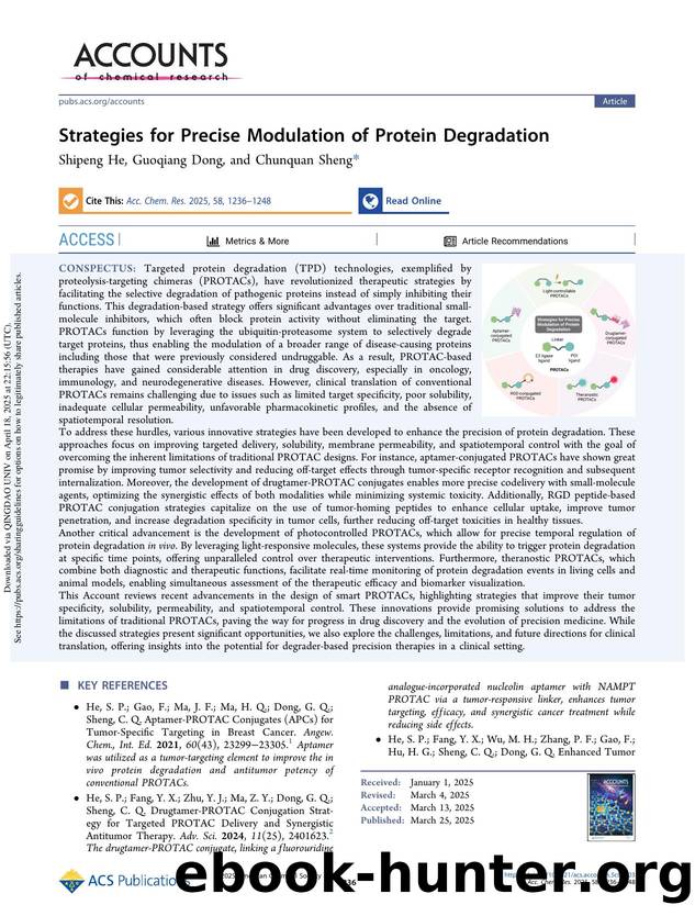 Strategies for Precise Modulation of Protein Degradation by Shipeng He Guoqiang Dong & Chunquan Sheng