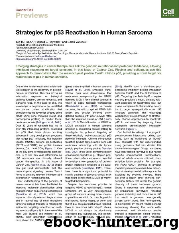 Strategies for p53 Reactivation in Human Sarcoma by Ted R. Hupp & Richard L. Hayward & and Borek Vojtesek