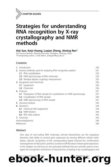Strategies for understanding RNA recognition by X-ray crystallography and NMR methods by Aiai Sun & Kaiyi Huang & Luqian Zheng & Aiming Ren