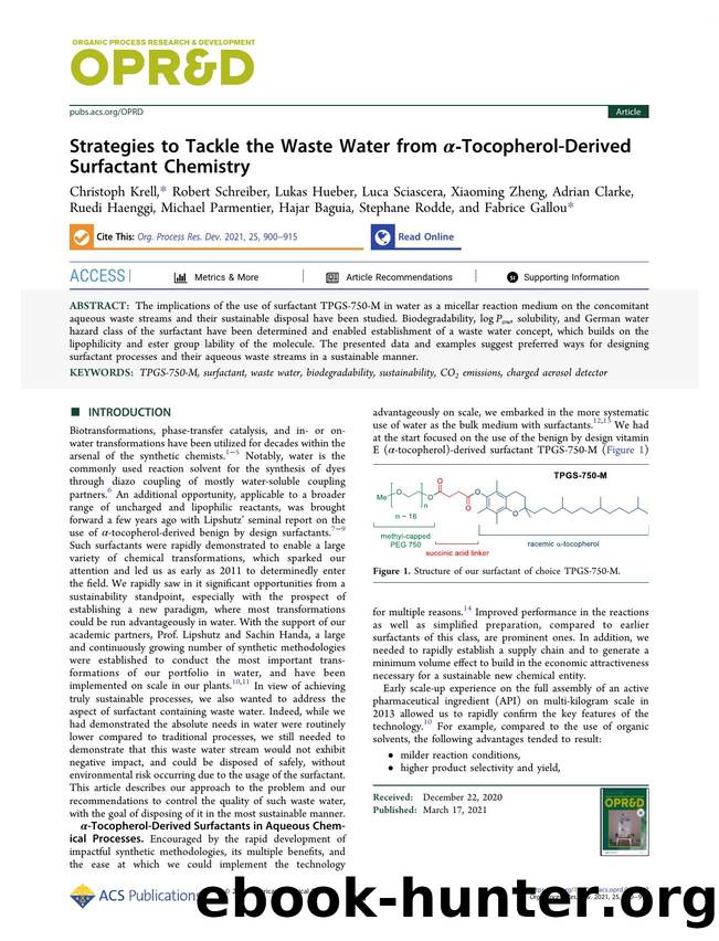 Strategies to Tackle the Waste Water from Î±-Tocopherol-Derived Surfactant Chemistry by unknow