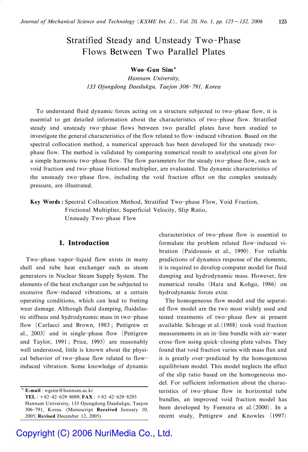 Stratified steady and unsteady two-phase flows between two parallel plates by Unknown