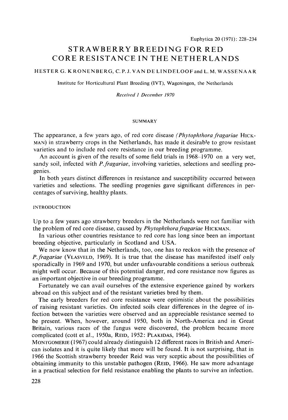 Strawberry breeding for red core resistance in the Netherlands by Unknown