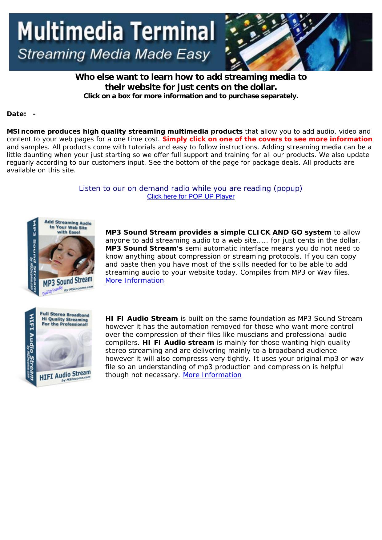 Streaming Media For Your Website. by Best of Kuszter's Collection