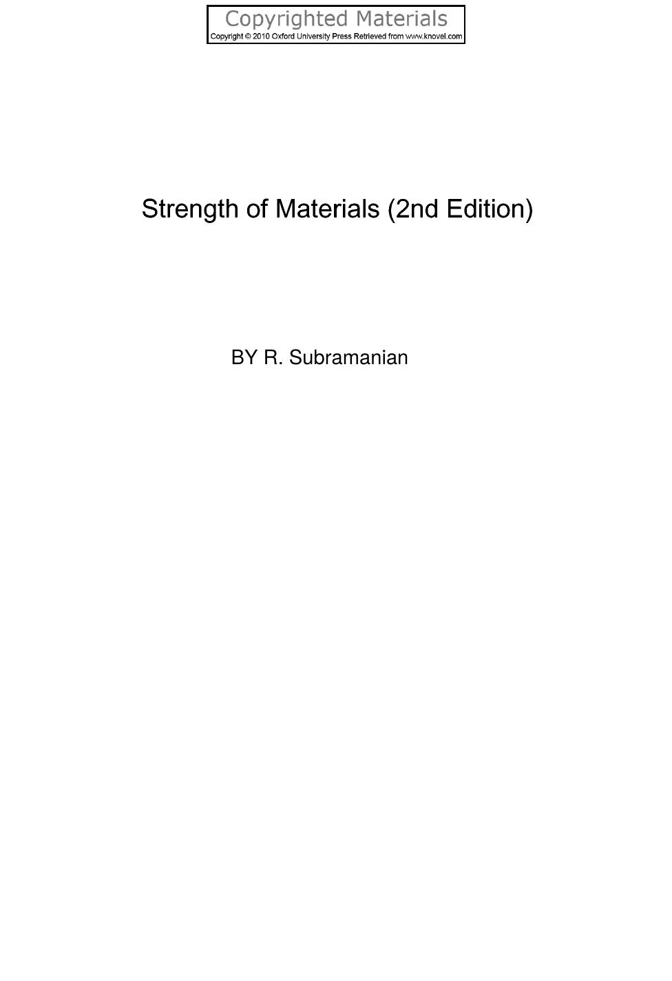 Strength of Materials by 4<8=8AB@0B>@