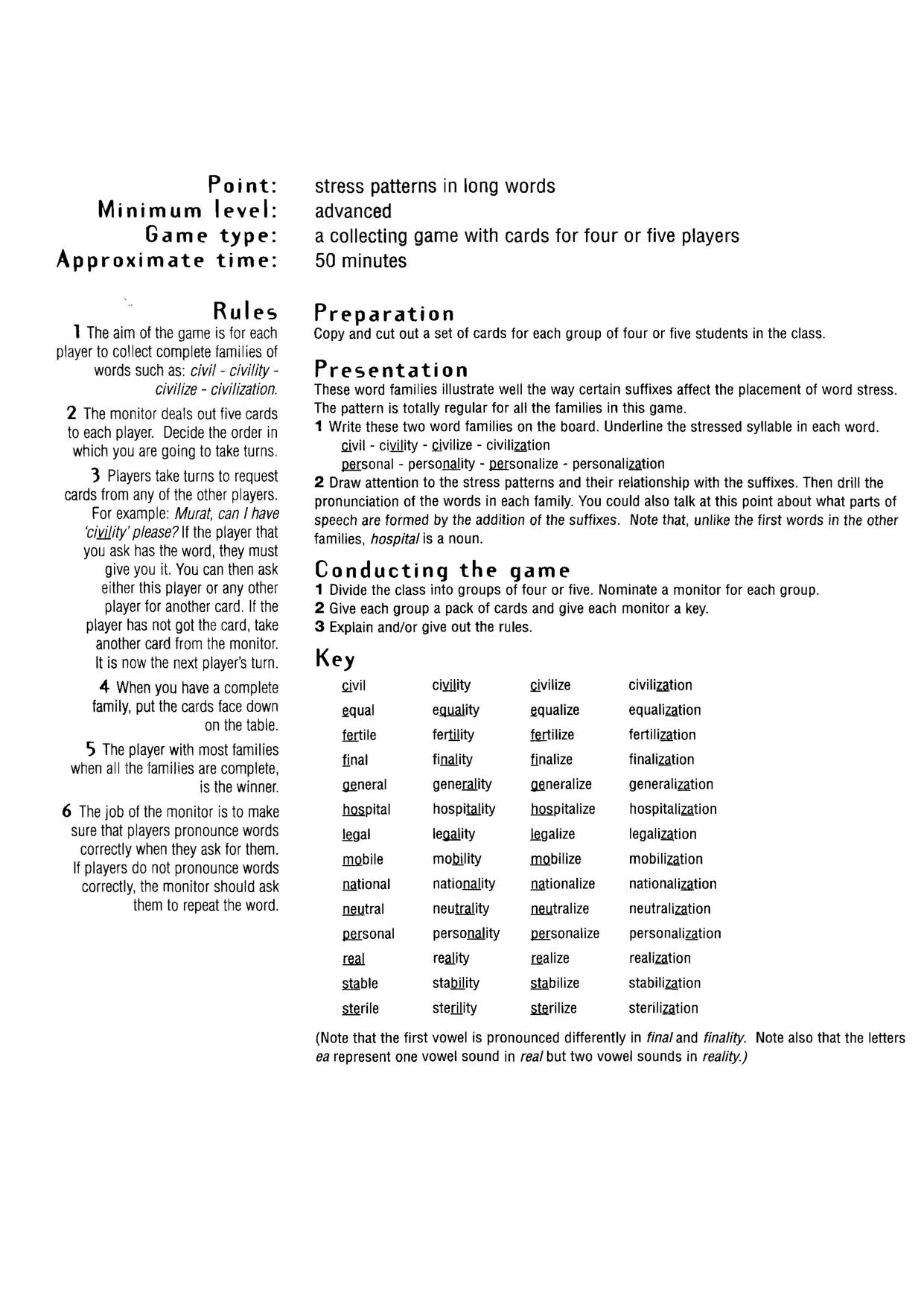 Stress Patterns in Long Words by Unknown