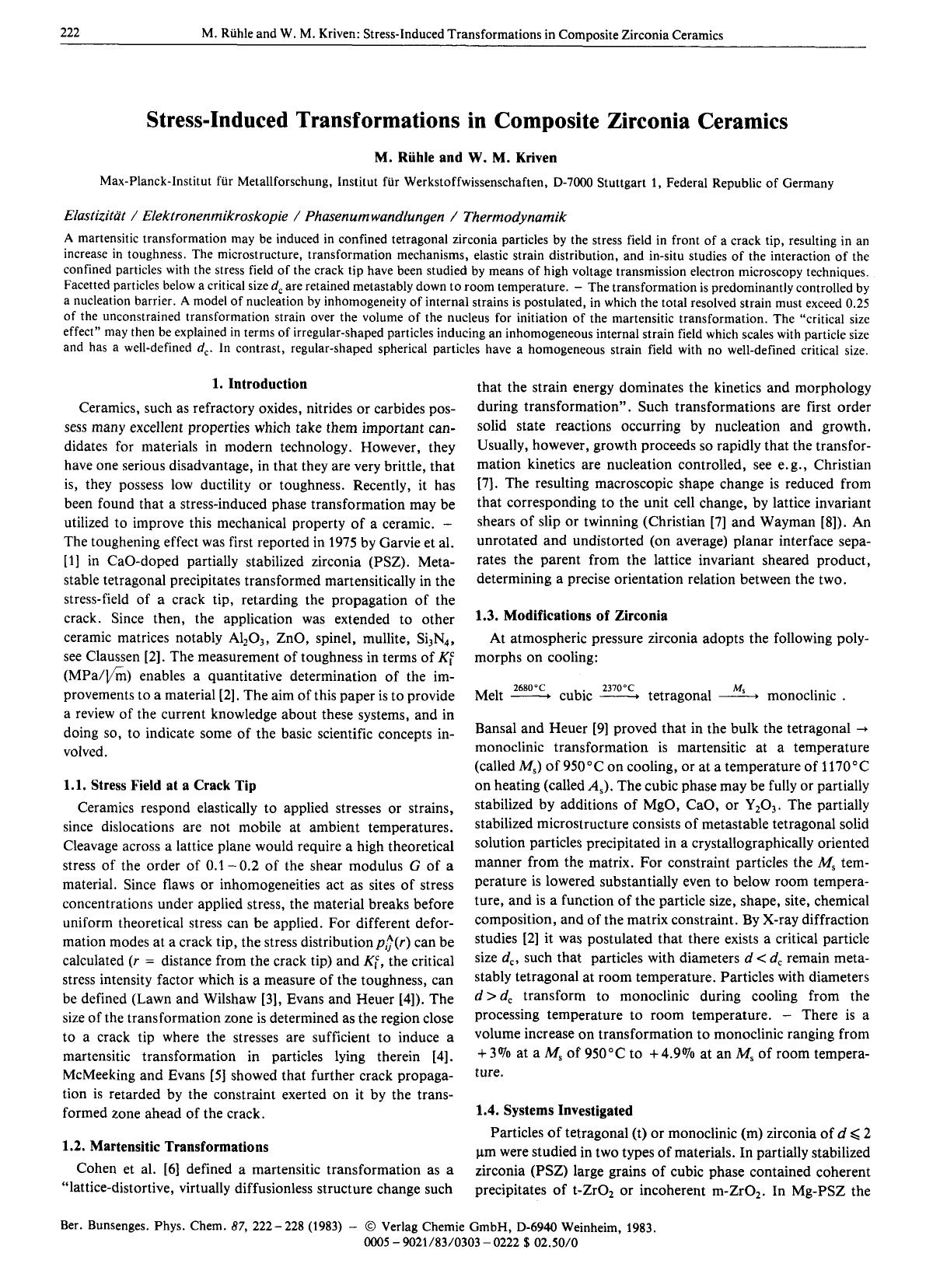 Stress-Induced Transformations in Composite Zirconia Ceramics by Unknown