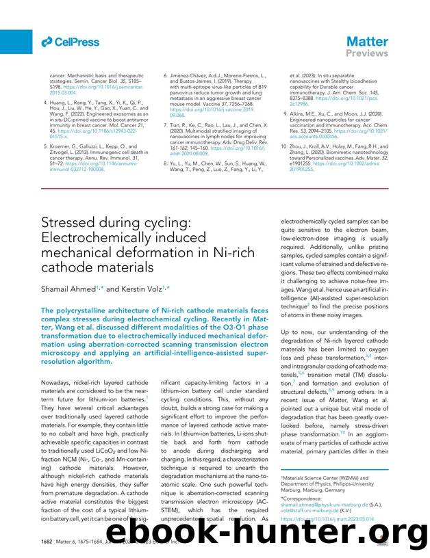 Stressed during cycling: Electrochemically induced mechanical deformation in Ni-rich cathode materials by Shamail Ahmed & Kerstin Volz