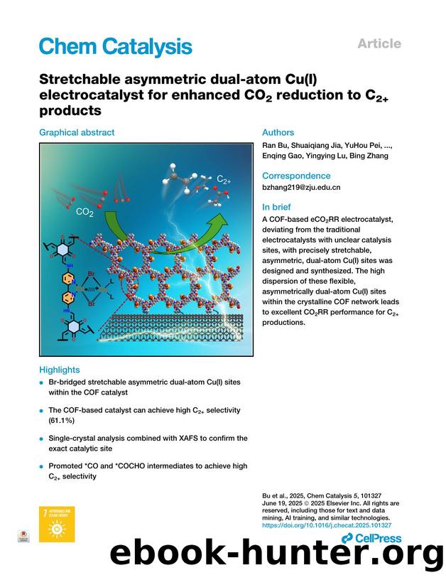 Stretchable asymmetric dual-atom Cu(I) electrocatalyst for enhanced CO2 reduction to C2+ products by unknow