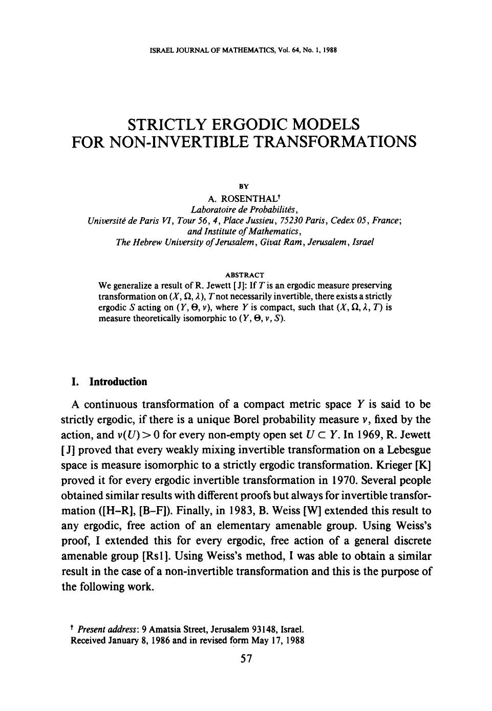 Strictly ergodic models for non-invertible transformations by Unknown