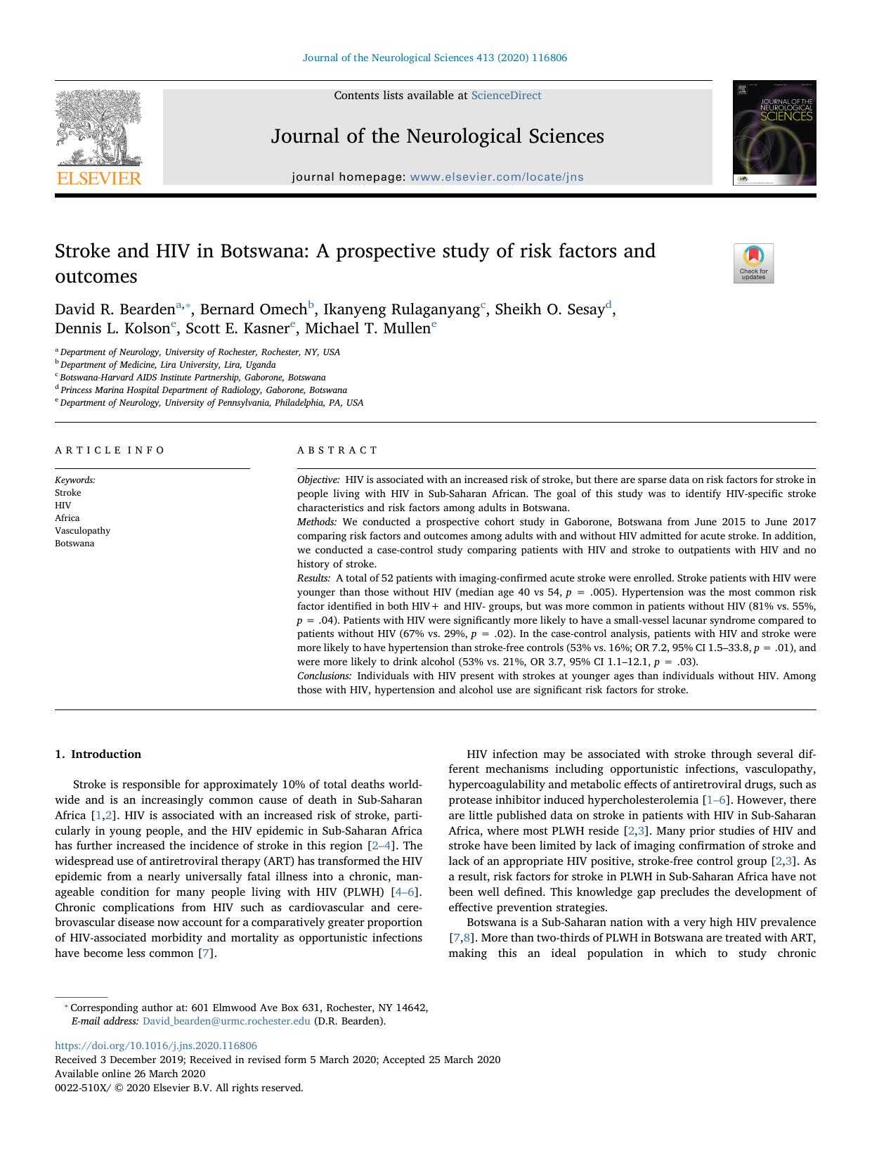 Stroke and HIV in Botswana_ A prospective study of risk factors and outcomes by unknow