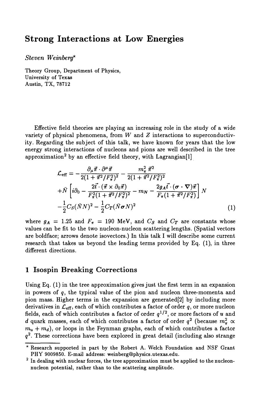 Strong Interactions at Low Energies (1995) by Unknown