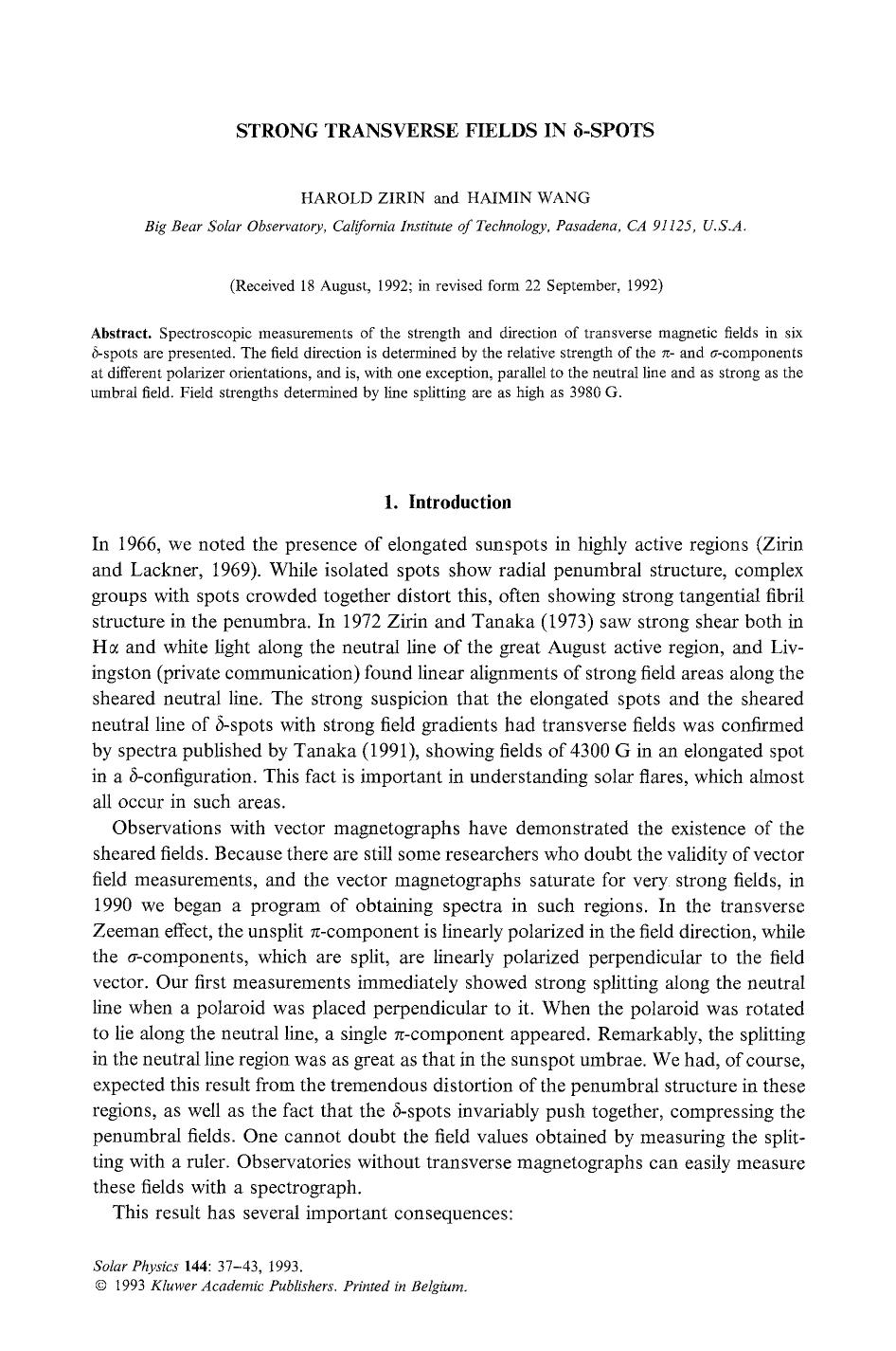 Strong transverse fields in &#x03B4;-spots by Unknown