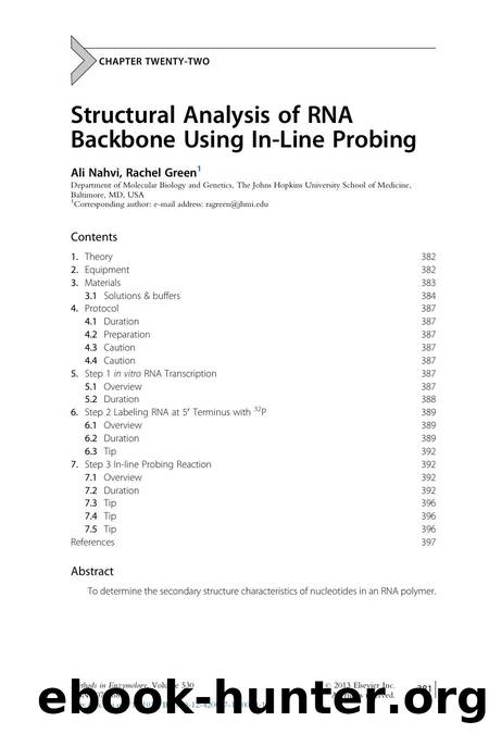 Structural Analysis of RNA Backbone Using In-Line Probing by Ali Nahvi & Rachel Green